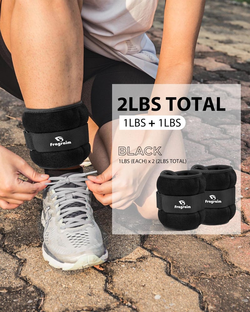 Fragraim Ankle Weights, 1 Lb X 2 Wrist Leg Arm Weights for Women and Men, Comfortable and Soft, Pretty Sturdy, Perfect for Dancing, Running, Walking, Fitness, Workout, Physical Therapy - Black - Image 4